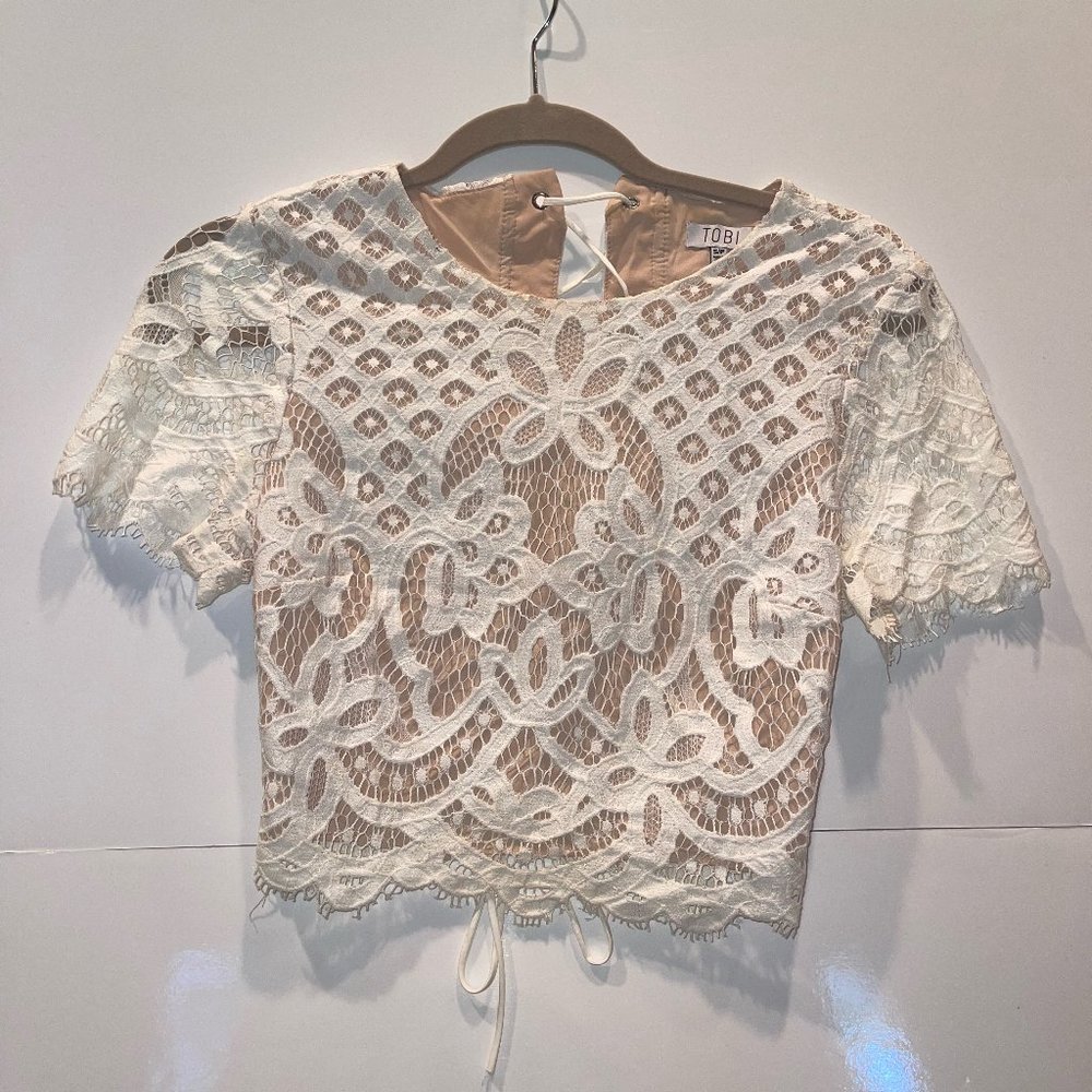 Cream Lace Two Piece Set